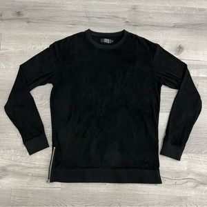 SIMONS Suede Crewneck Sweater